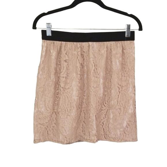 Ann‎ Taylor Loft Pink Lace Overlay Mini Skirt Size 2 - Picture 1 of 8
